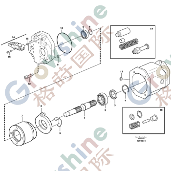 Hydraulic pump VOE11173680 for Volvo L70E