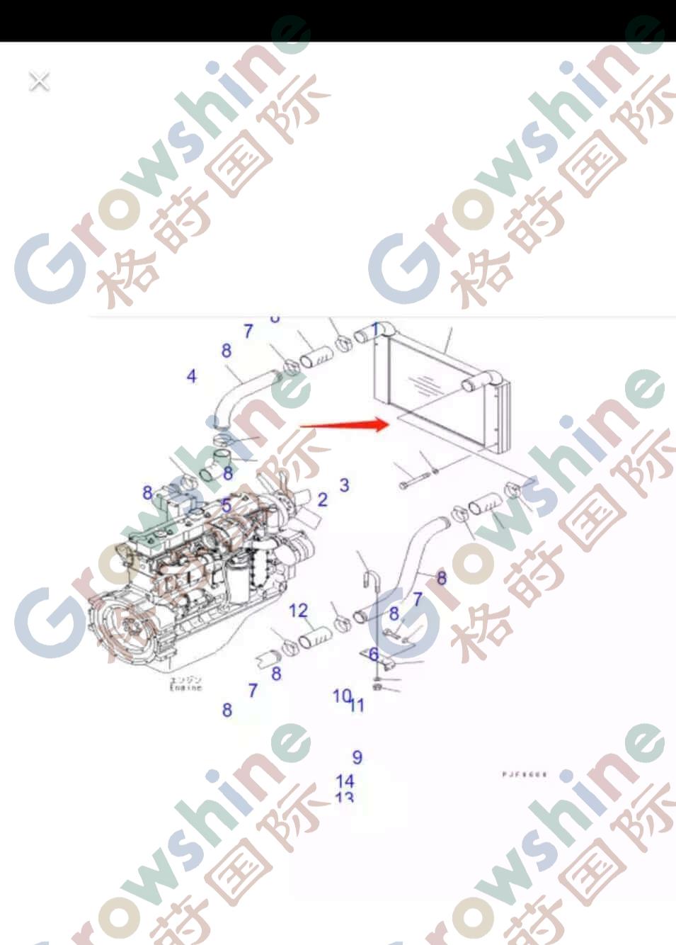 After Cooler 6156-61-5100 for LoaderWA380-5 WA400-5 WA430-6
