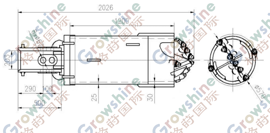 Centrifugal Rock Bucket with Bullet Teeth