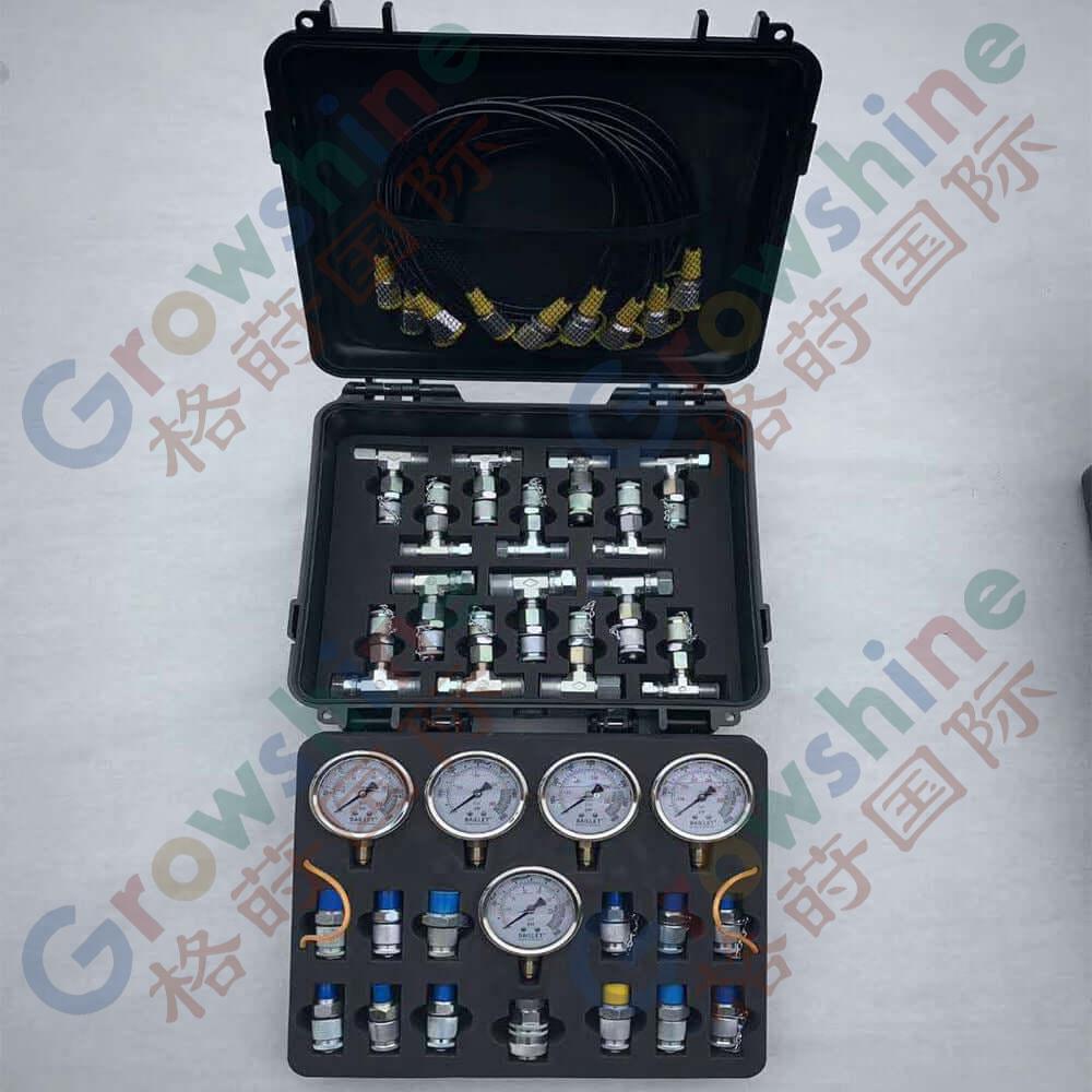 Hydraulic Pressure Gauge Set Diagnostic Test Kits For Excavator Engine Parts