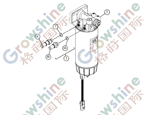 Cat engine C4.4 c7.1 fuel filter assembly 438-7763 filter gp-fuel for caterpillar 950GC
