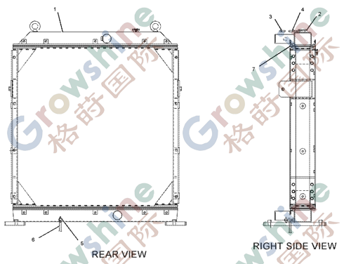 Radiator 210-8027 for CAT 385B