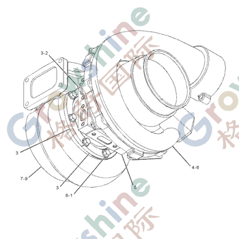 Turbocharger 394-0380 for Caterpillar 3512B Engines