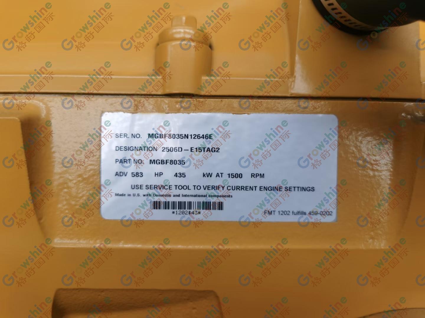 CAT 2506D generator set