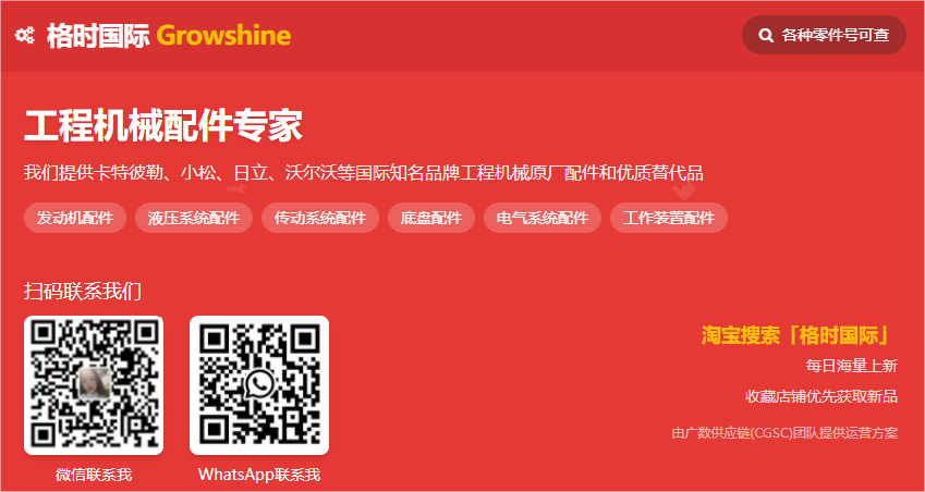 Maximize Your Equipment's Uptime: Genuine Caterpillar, Komatsu, Volvo, Isuzu, Kobelco, Doosan, Daewoo, JCB, and John Deere Excavator & Heavy Equipment Parts - Growshine International - June 25, 2025 Maximize Your Equipment's Uptime: Genuine Caterpillar, Komatsu, Volvo, Isuzu, Kobelco, Doosan, Daewoo, JCB, and John Deere Excavator & Heavy Equipment Parts - Growshine International - June 25, 2025